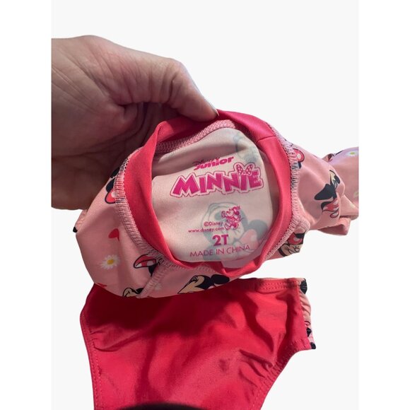 Disney Junior Minnie Mouse Rash Guard Swim Swuit Set Toddler Girls Size 2 Long s - Picture 4 of 8